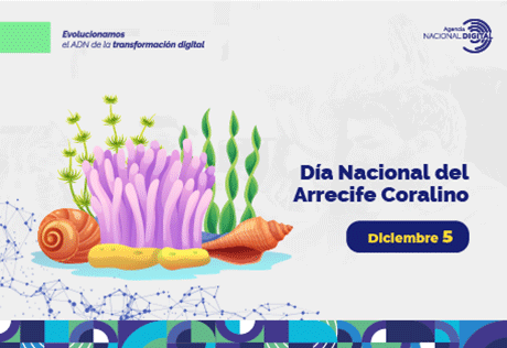 Ilustración de un arrecife coralino en donde se destacan algas y algunos moluscos. Ilustración de un arrecife coralino en donde se destacan algas y algunos moluscos.