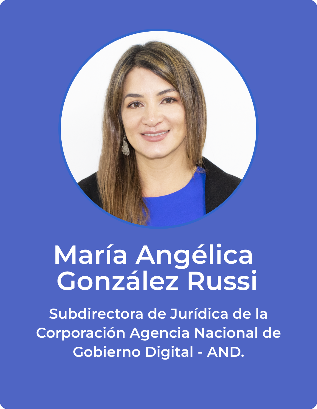 Foto de María Angélica González Rusii, Subdirectora de Jurídica de la Corporación Agencia Nacional de Gobierno Digital - AND.